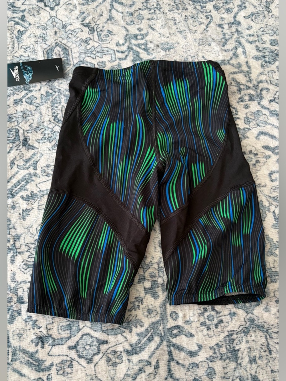 Speedo Men's Space Train Jammer Black/Blue/Green Speedos - Picture 14 of 16